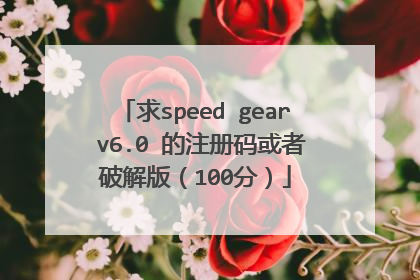求speed gear v6.0 的注册码或者破解版(100分)