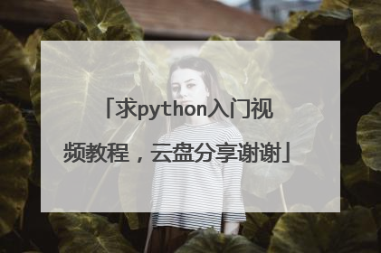求python入门视频教程,云盘分享谢谢