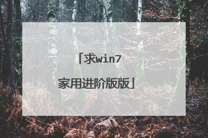 求win7 家用进阶版版