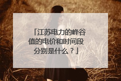 江苏电力的峰谷值的电价和时间段分别是什么?