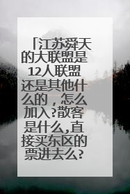 江苏舜天的大联盟是12人联盟还是其他什么的，怎么加入?散客是什么,直接买东区的票进去么?