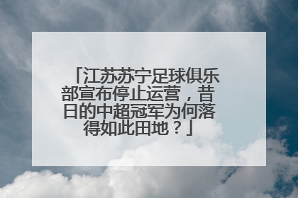江苏苏宁足球俱乐部宣布停止运营,昔日的中超冠军为何落得如此田地?