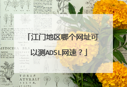 江门地区哪个网址可以测ADSL网速？