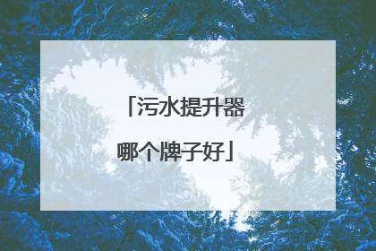 污水提升器哪个牌子好