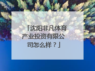 沈阳非凡体育产业投资有限公司怎么样？