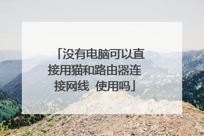 没有电脑可以直接用猫和路由器连接网线 使用吗