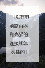 没有电脑路由器和光猫的连接线怎么插的