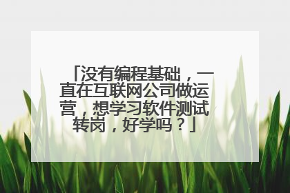 没有编程基础，一直在互联网公司做运营，想学习软件测试转岗，好学吗？