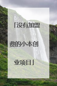 没有加盟费的小本创业项目