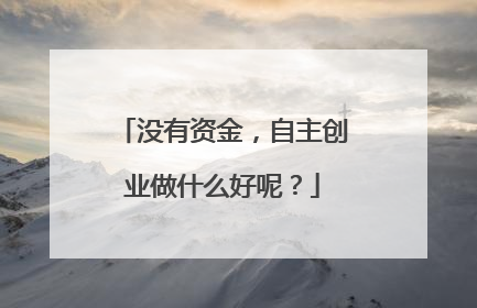 没有资金,自主创业做什么好呢?