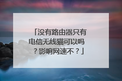 没有路由器只有电信无线猫可以吗？影响网速不？