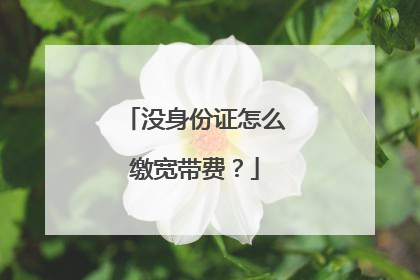 没身份证怎么缴宽带费？