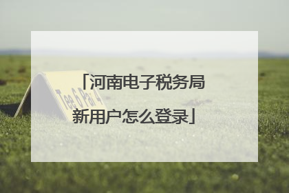 河南电子税务局新用户怎么登录