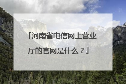 河南省电信网上营业厅的官网是什么？