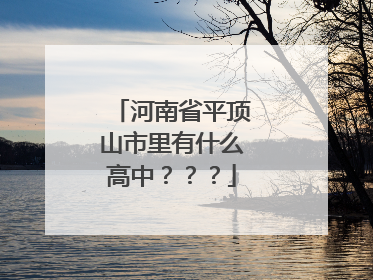 河南省平顶山市里有什么高中？？？