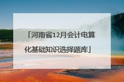 河南省12月会计电算化基础知识选择题库