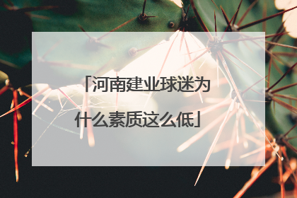 河南建业球迷为什么素质这么低