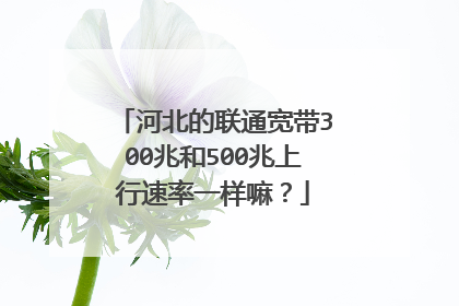 河北的联通宽带300兆和500兆上行速率一样嘛?