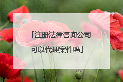 注册法律咨询公司可以代理案件吗