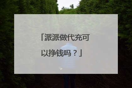 派派做代充可以挣钱吗?