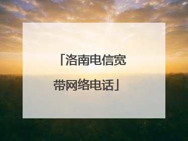 洛南电信宽带网络电话
