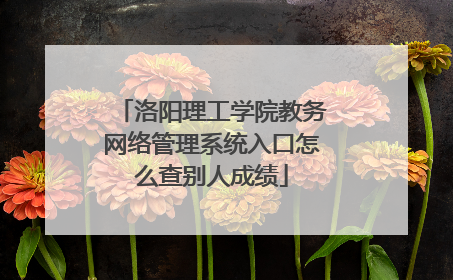 洛阳理工学院教务网络管理系统入口怎么查别人成绩