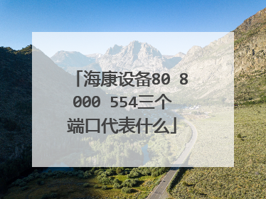 海康设备80 8000 554三个端口代表什么