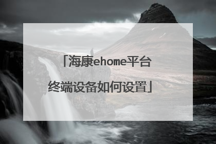 海康ehome平台终端设备如何设置