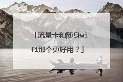 流量卡和随身wifi那个更好用？