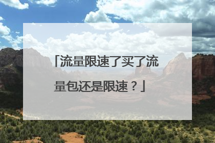 流量限速了买了流量包还是限速？