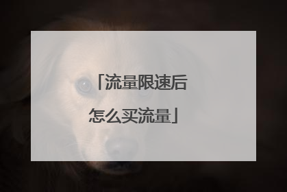 流量限速后怎么买流量