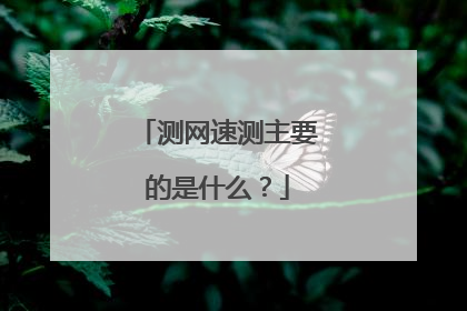测网速测主要的是什么?