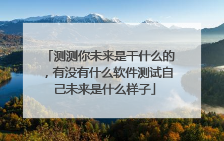 测测你未来是干什么的,有没有什么软件测试自己未来是什么样子