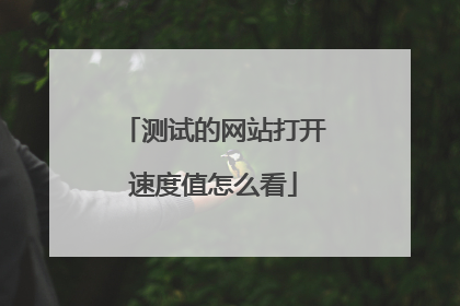 测试的网站打开速度值怎么看