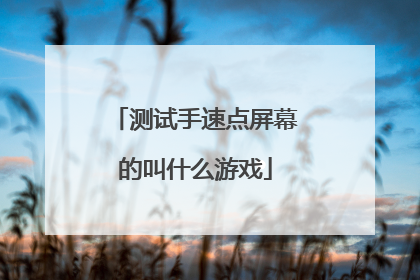 测试手速点屏幕的叫什么游戏