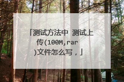 测试方法中 测试上传(100M,rar)文件怎么写,