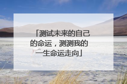 测试未来的自己的命运,测测我的一生命运走向