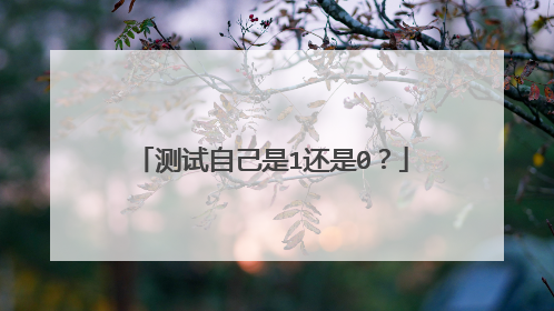 测试自己是1还是0?