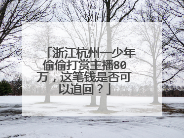 浙江杭州一少年偷偷打赏主播80万，这笔钱是否可以追回？