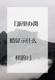 浙里办离婚显示什么样的?