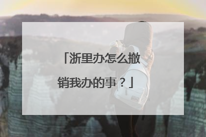 浙里办怎么撤销我办的事？