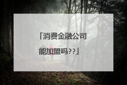 消费金融公司能加盟吗??