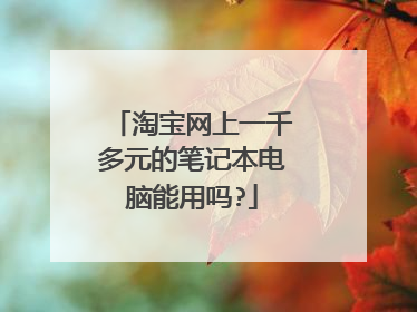 淘宝网上一千多元的笔记本电脑能用吗?