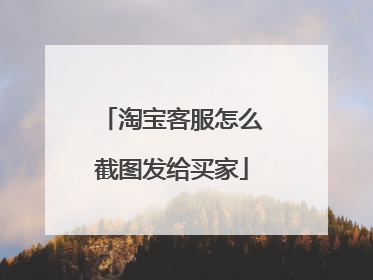 淘宝客服怎么截图发给买家