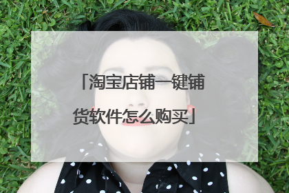 淘宝店铺一键铺货软件怎么购买