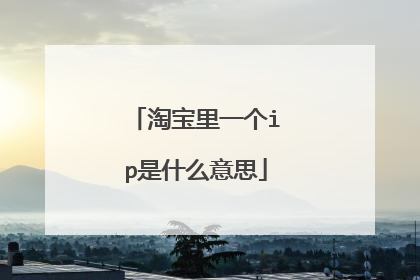 淘宝里一个ip是什么意思