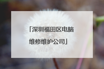 深圳福田区电脑维修维护公司