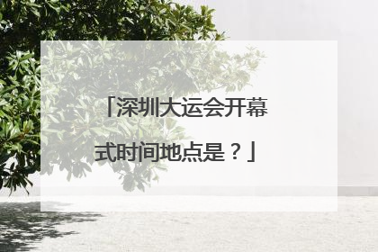 深圳大运会开幕式时间地点是？