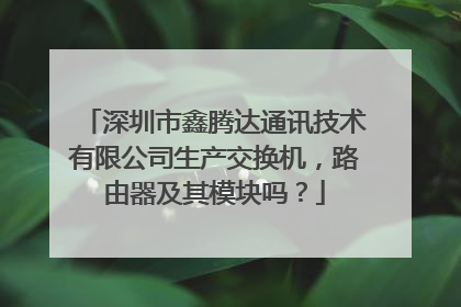 深圳市鑫腾达通讯技术有限公司生产交换机，路由器及其模块吗？