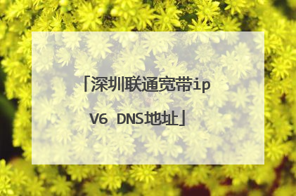 深圳联通宽带ipV6 DNS地址